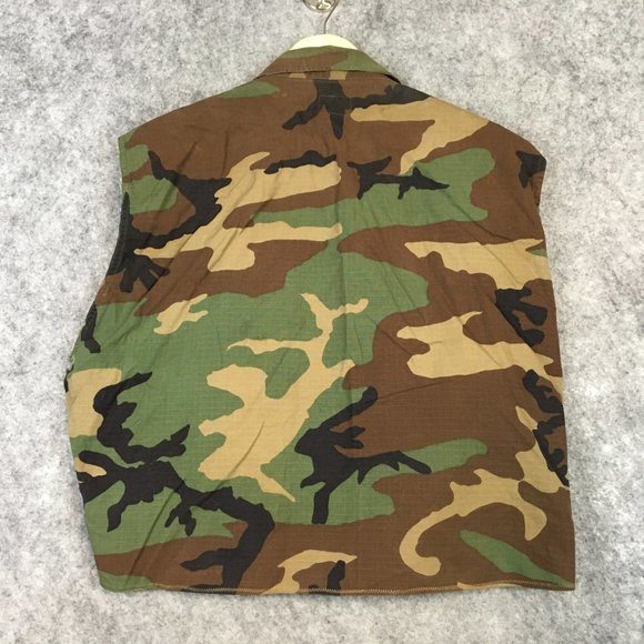 Hunting Vest L Vtg Mens Military Tactical Multipocket Green Camo ERDL Woodland - Picture 11 of 12